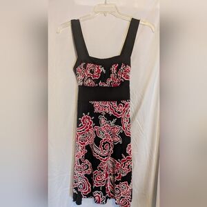 Speechless Floral Black and Red Women's Tank Dress Sz. M